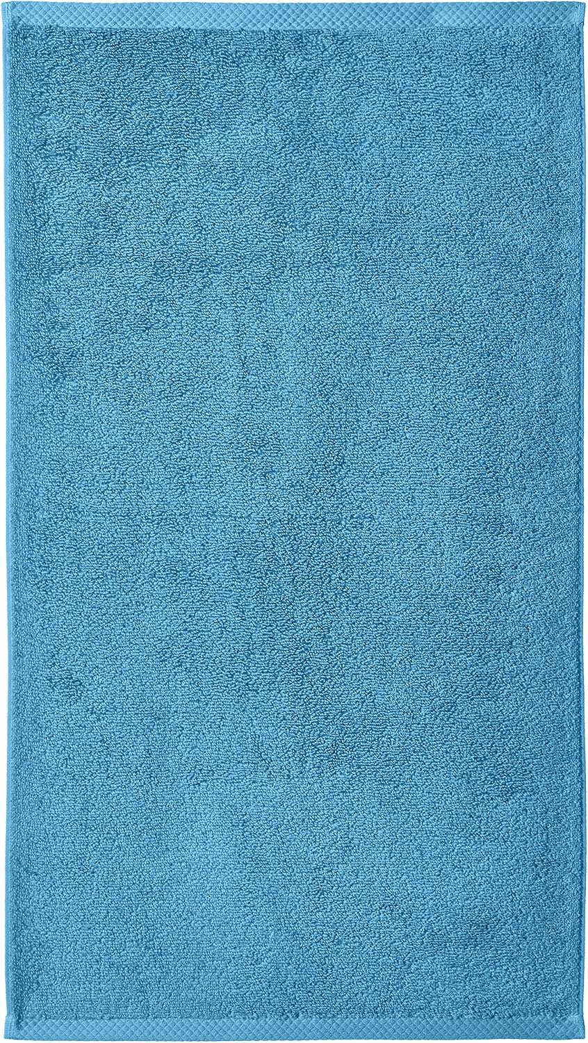 Amazon Basics Quick-Dry Hand Towels - 100% Cotton, 8-Pack, 28 x 16 inches, Lake Blue