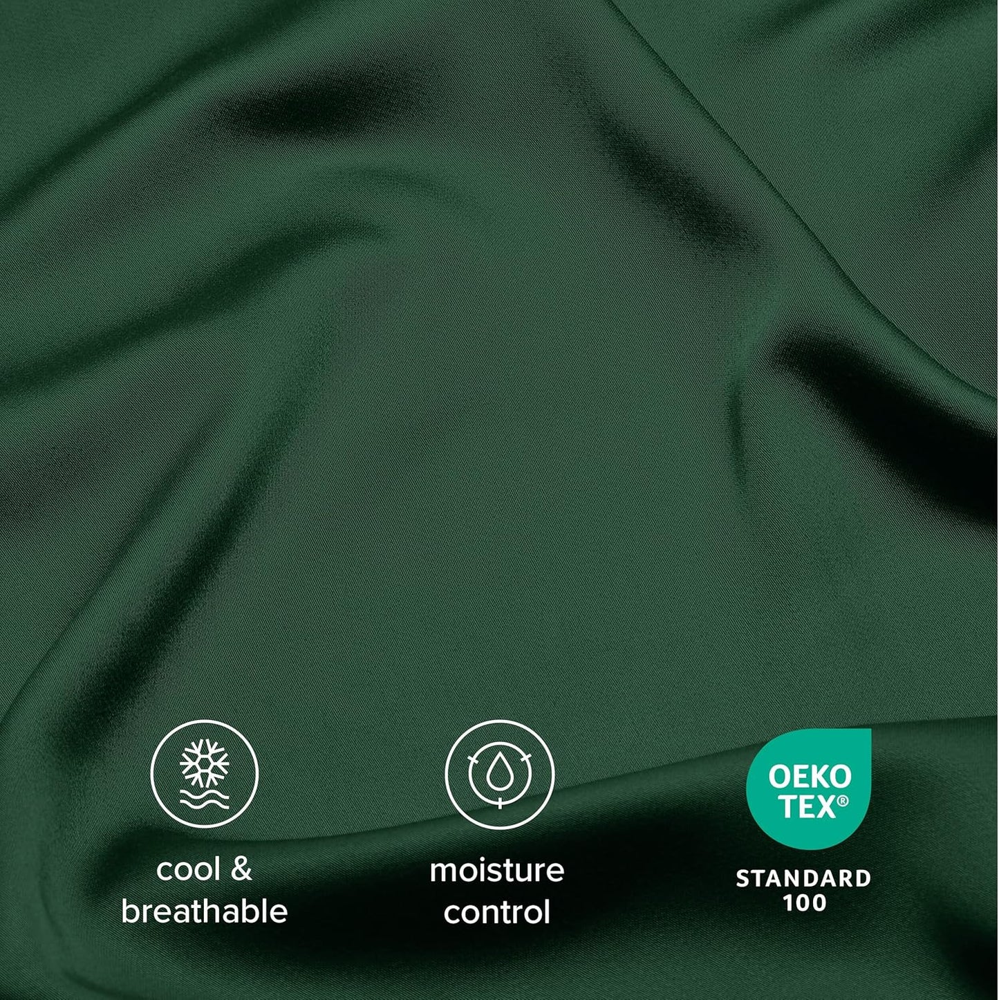 Bare Home 100% Rayon Made from Bamboo Twin XL Sheet Set - 3 Piece Bedding Set - Deep Pockets - Breathable - Easy Fit - Bedding Sheets & Pillowcases (Twin XL, Forest Green)