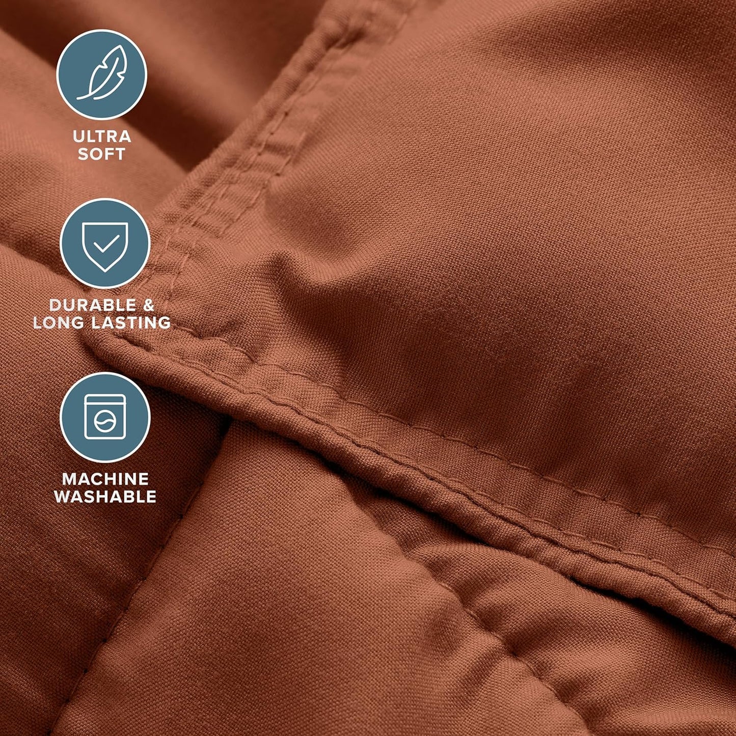 Bare Home Comforter Set - Queen Size - Ultra-Soft - Goose Down Alternative - Premium 1800 Series - All Season Warmth (Queen, Terracotta)