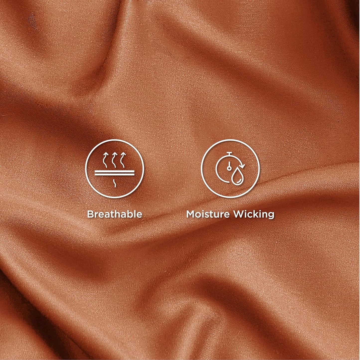 Bedsure Full Size Bed Sheets, Cooling Sheets, Rayon Derived from Bamboo, Breathable & Soft, Deep Pocket Up to 16 Inches, Hotel Luxury Silky Bedding for Hot Sleepers, Burnt Orange