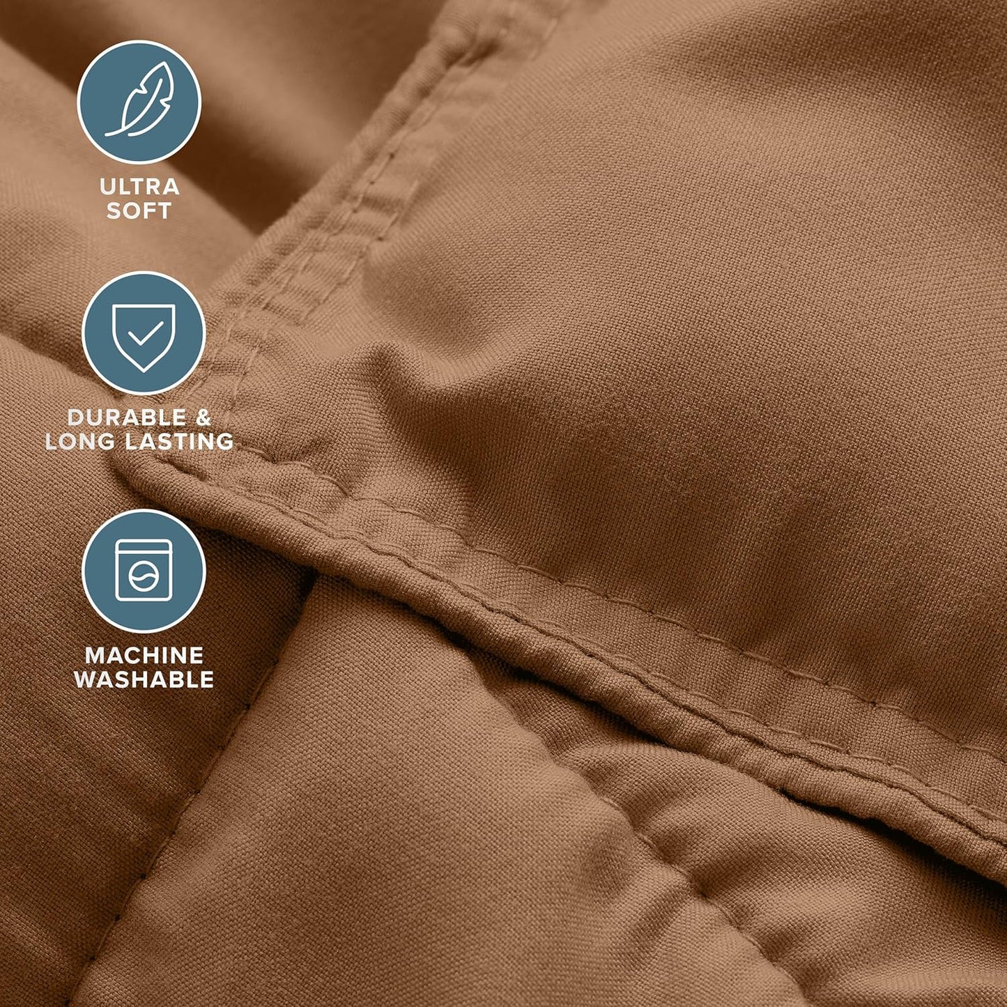 Bare Home Comforter Set - Full Size - Ultra-Soft - Goose Down Alternative - Premium 1800 Series - All Season Warmth (Full, Caramel)