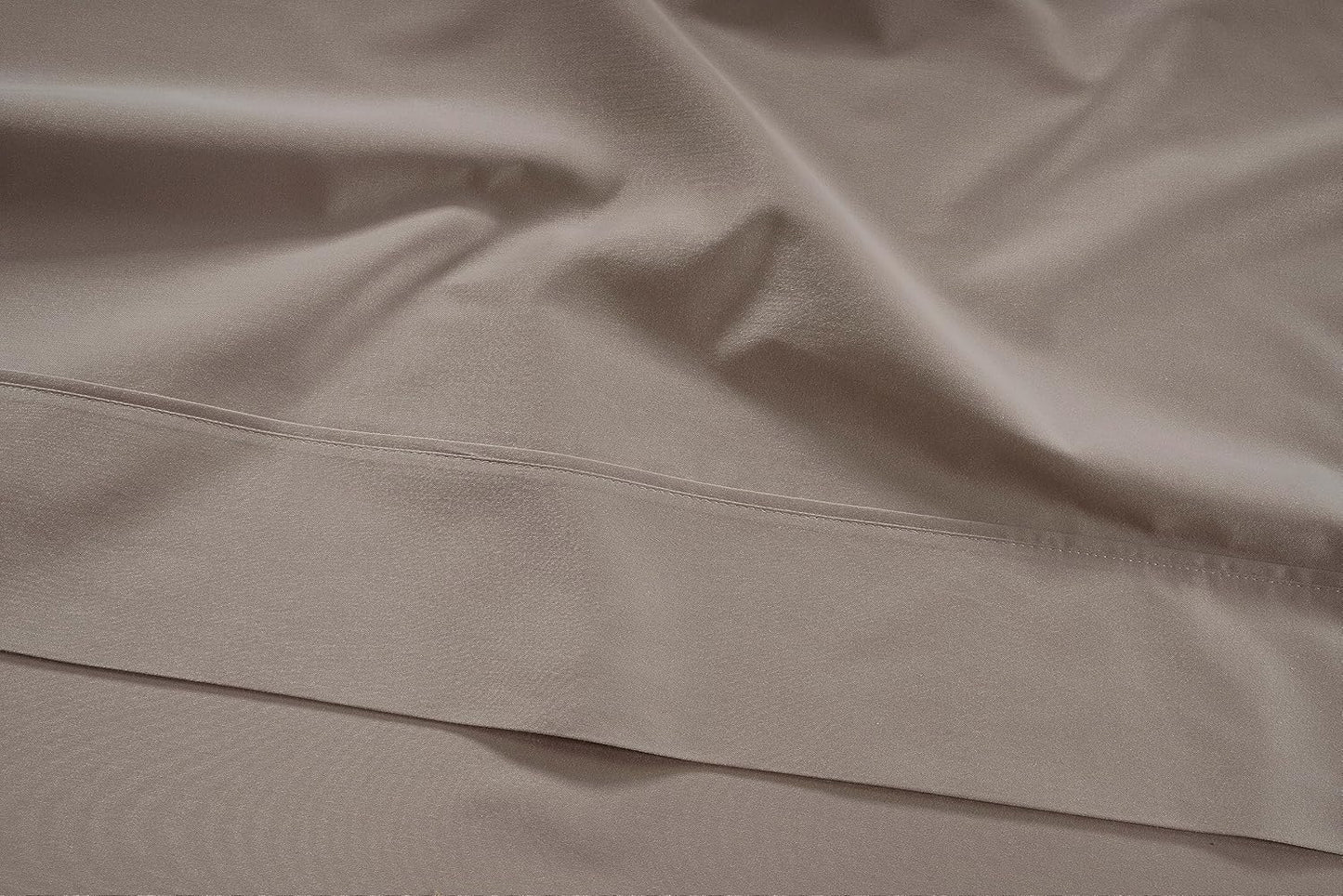 Lane Linen 100% Cotton Bed Sheets – 450 Thread Count Cooling Sheets Queen, Durable Daily Use Bedding, Value Comfort for Nightly Rest, Hotel Sateen Finish, Snug Fit 15" Deep Pocket Fitted Sheet – Taupe