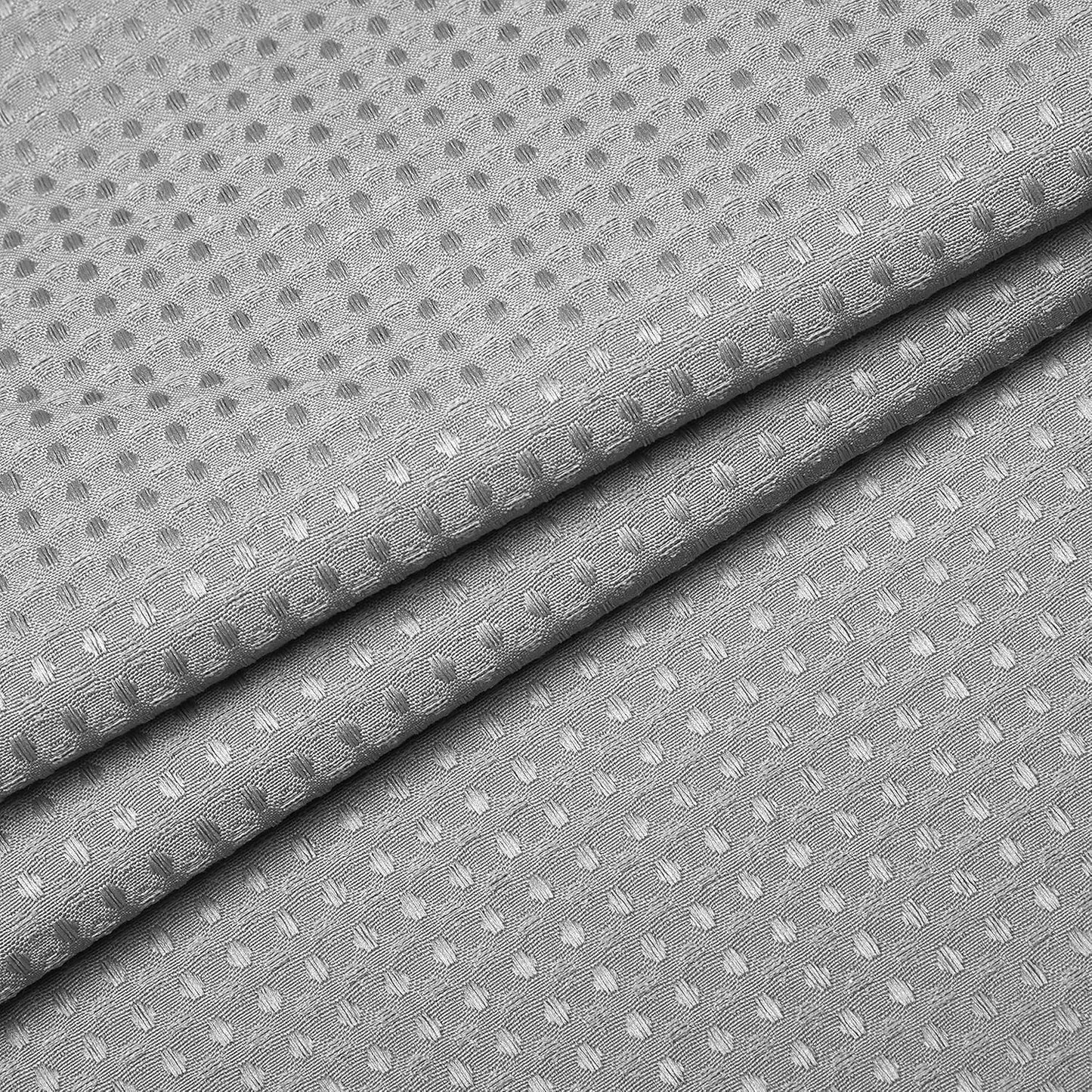 N&Y HOME Stall Waffle Shower Curtain with Snap-in Fabric Liner & Hooks Set - 36" x 72" Small Shower Stall Size, Hotel Style & Mesh Top Window, Machine Washable - 36x72, Gray