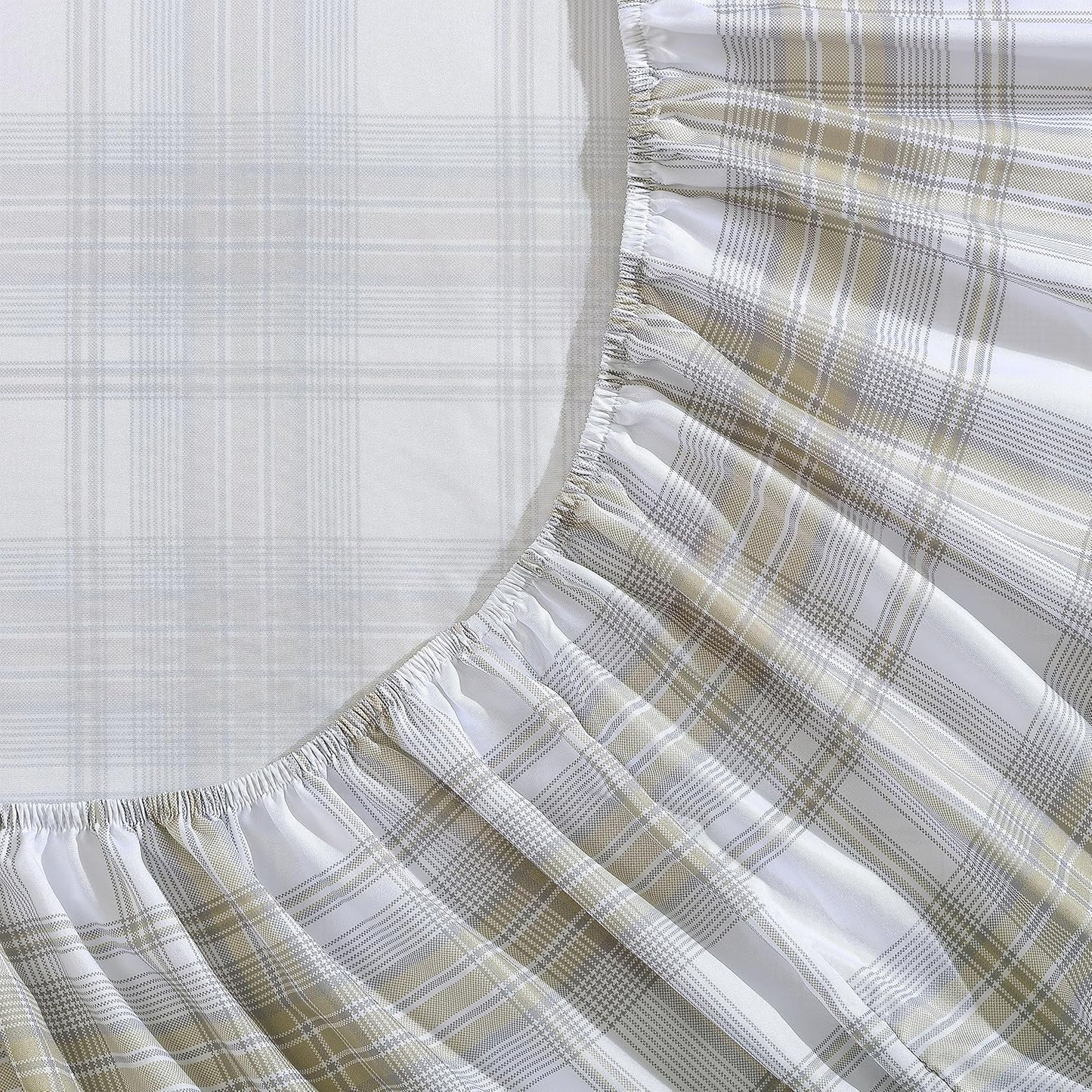 Wrangler - Queen Bed Sheets, Ultra-Soft & Lightweight Bedding with Matching Pillowcases, Lightweight Bed Set for All Season Comfort, Oeko-Tex Certified (Dayton Valley Plaid Beige)