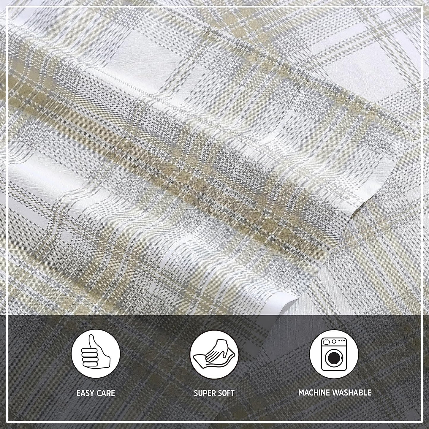 Wrangler - Full Bed Sheets, Ultra-Soft & Lightweight Bedding with Matching Pillowcases, Lightweight Bed Set for All Season Comfort, Oeko-Tex Certified (Dayton Valley Plaid Beige)