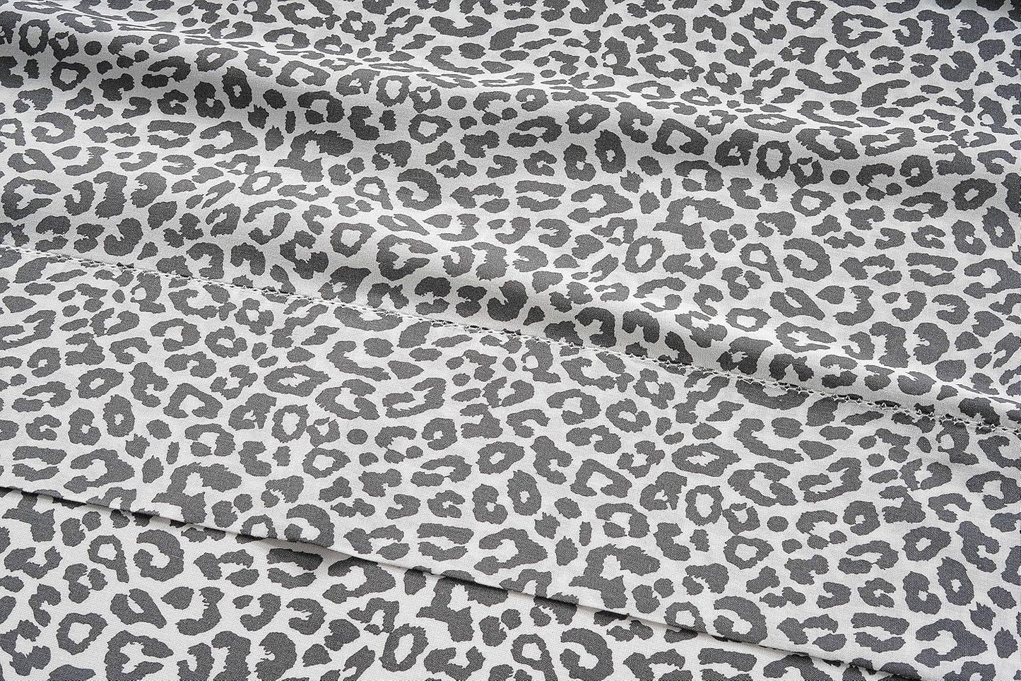 LANE LINEN 100% Organic Cotton Twin XL Sheets Set 3-Piece Pure Percale Bedsheets Bedding Breathable Fits Mattress Upto 15" Deep - Cheetah